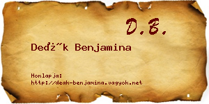Deák Benjamina névjegykártya
