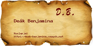 Deák Benjamina névjegykártya