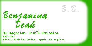 benjamina deak business card